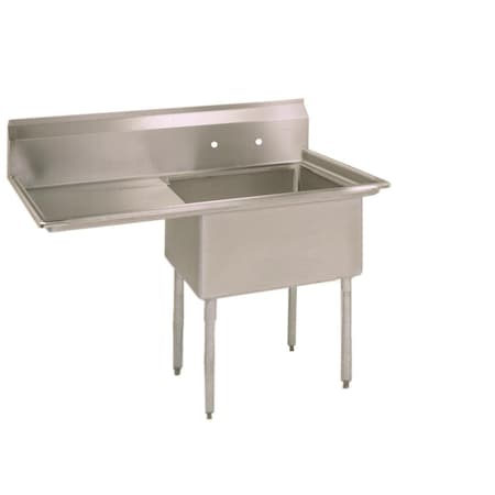 Bk Resources One Compartment Economy Sink 18 in x 18 in, 1, 2, Free Standing, Stainless Steel ES-1-18-12-18L
